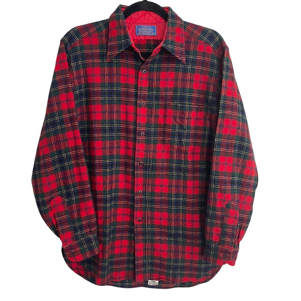 Pendleton Country Traditionals Wool Shirt MacLean Tartan Plaid Red Green Mens M